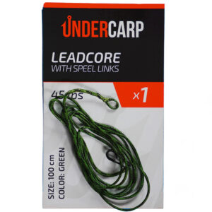 Leadcore with speed links 45 lbs 100 cm green undercarp
