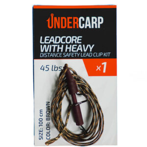 Leadcore with heavy distance safety lead clip kit 45 lbs 100 cm brown undercarp