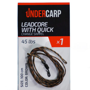 Leadcore with Quick Change Swivel 45 lbs 100 cm brown 1 pcs undercarp